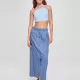 Дамски къс топ в светлосин цвят Urban CLassics Ladies Triangle Top, Топове - Hoodstyle.bg