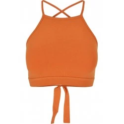 Дамски къс топ в оранжев цвят Urban CLassics Ladies Triangle Top
