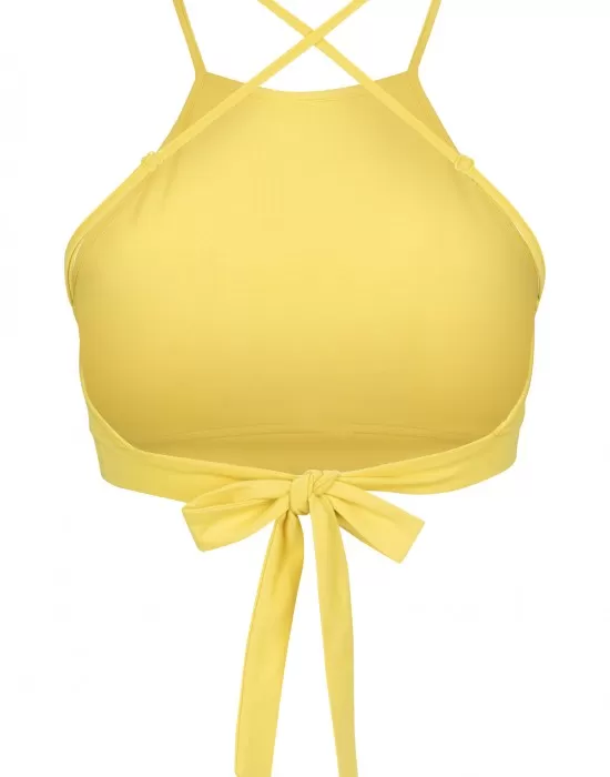 Дамски топ в жълт цвят Urban Classics Ladies Triangle Top brightyellow, Топове - Hoodstyle.bg