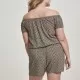 Дамски къс гащеризон с голи рамене Urban Classics blackflower, Анцузи - Hoodstyle.bg
