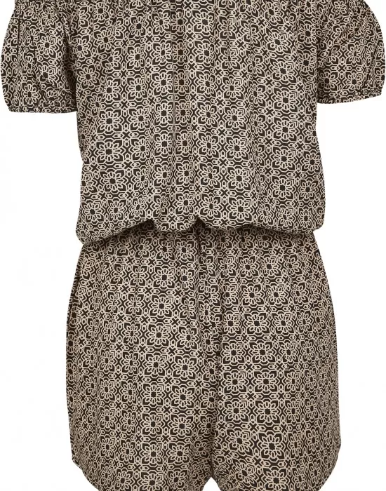 Дамски къс гащеризон с голи рамене Urban Classics blackflower, Анцузи - Hoodstyle.bg