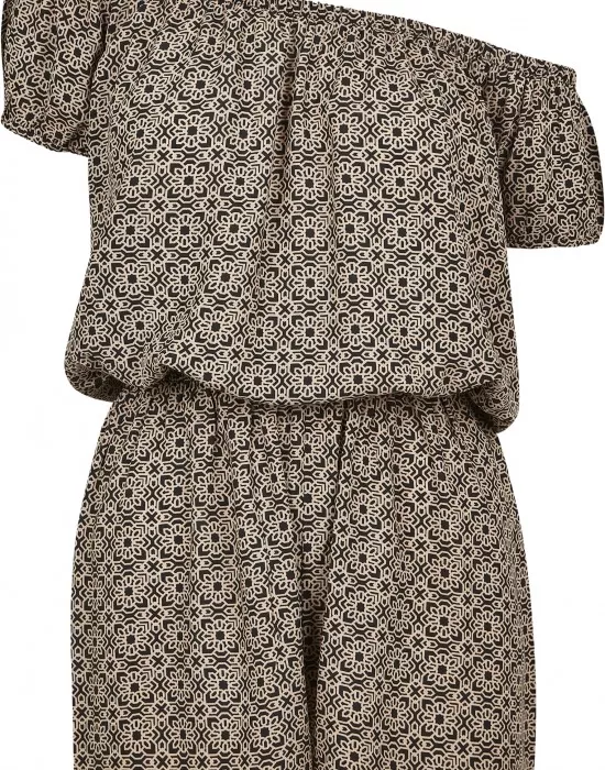 Дамски къс гащеризон с голи рамене Urban Classics blackflower, Анцузи - Hoodstyle.bg