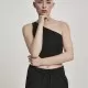 Дамски къс топ с едно рамо Urban Classics в черно, Топове - Hoodstyle.bg