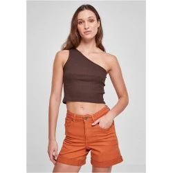 Дамски къс топ в кафяв цвят Urban Classics Ladies Cropped Top