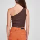 Дамски къс топ в кафяв цвят Urban Classics Ladies Cropped Top, Топове - Hoodstyle.bg