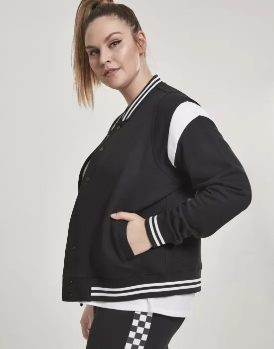 Дамско колежанско яке Urban Classics в черно и бяло, Якета - Hoodstyle.bg