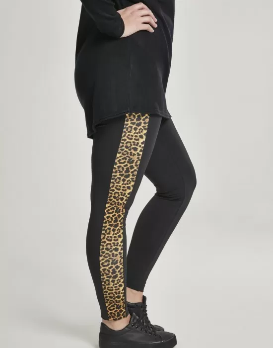 Дамски клин Urban Classics blk/leo в черен цвят, Клинове - Hoodstyle.bg