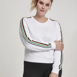 Дамска бяла блуза с цветни ивици Urban Classics