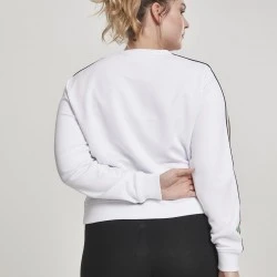 Дамска бяла блуза с цветни ивици Urban Classics