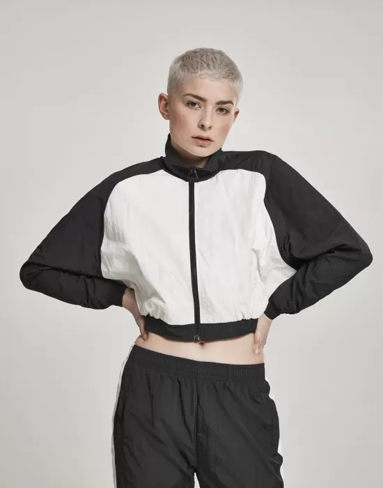 Дамско късо горнище Urban Classics в черно и бяло, Жени - Hoodstyle.bg