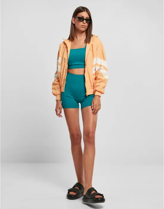 Дамско яке с качулка в светлооранжев цвят Urban Classics Ladies Jacket, Якета - Hoodstyle.bg