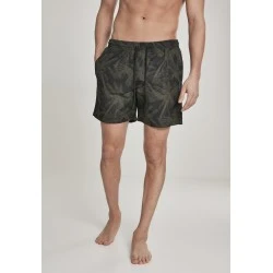 Мъжки плувни шорти Urban Classics Pattern palm/olive