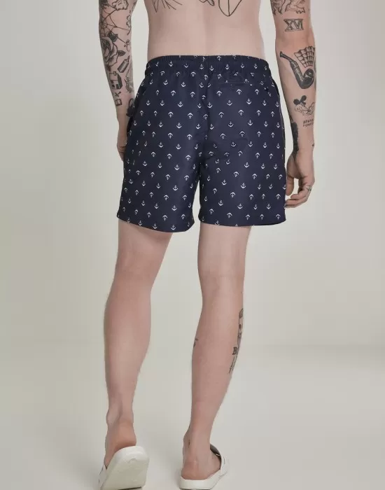 Мъжки плувни шорти Urban Classics Pattern anchor/navy, Къси панталони - Hoodstyle.bg