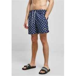 Мъжки плувни шорти в цветен десен Urban Classics Swim Shorts navyseahorse