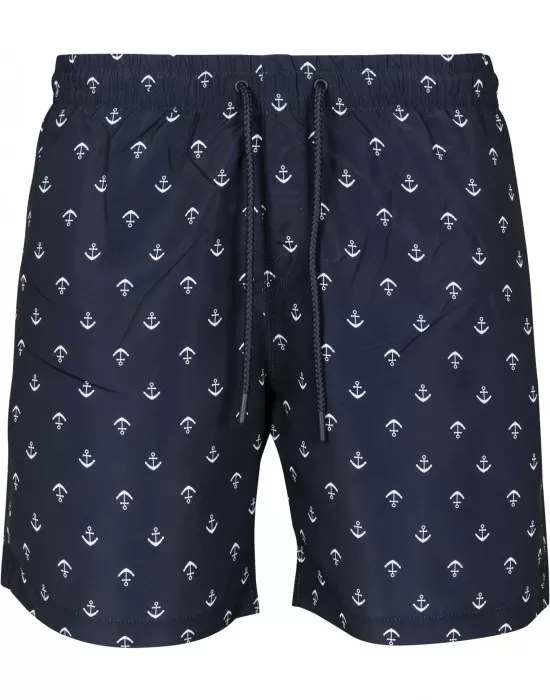 Мъжки плувни шорти Urban Classics Pattern anchor/navy, Къси панталони - Hoodstyle.bg