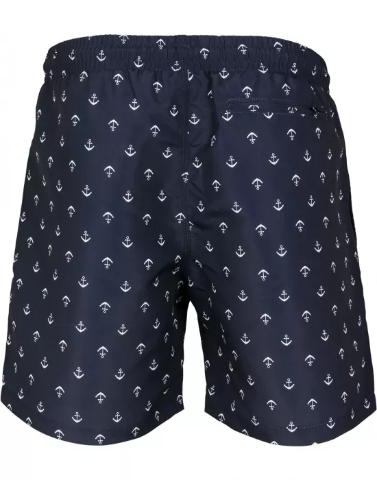 Мъжки плувни шорти Urban Classics Pattern anchor/navy, Къси панталони - Hoodstyle.bg