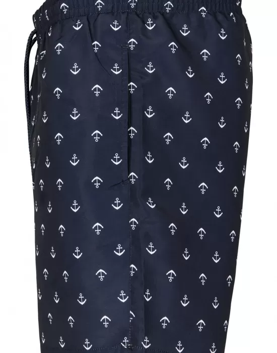 Мъжки плувни шорти Urban Classics Pattern anchor/navy, Къси панталони - Hoodstyle.bg
