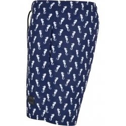 Мъжки плувни шорти в цветен десен Urban Classics Swim Shorts navyseahorse