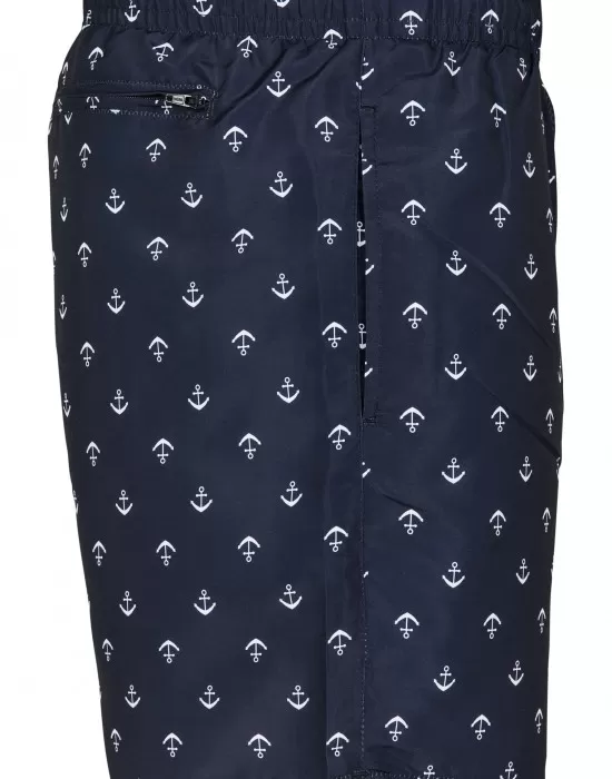 Мъжки плувни шорти Urban Classics Pattern anchor/navy, Къси панталони - Hoodstyle.bg