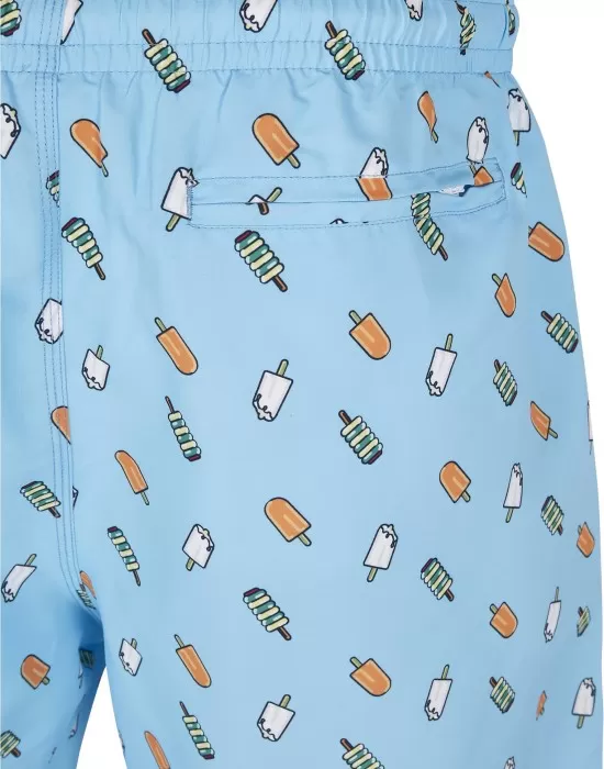 Мъжки плувни шорти Urban Classics Pattern lightblue/ice, Къси панталони - Hoodstyle.bg