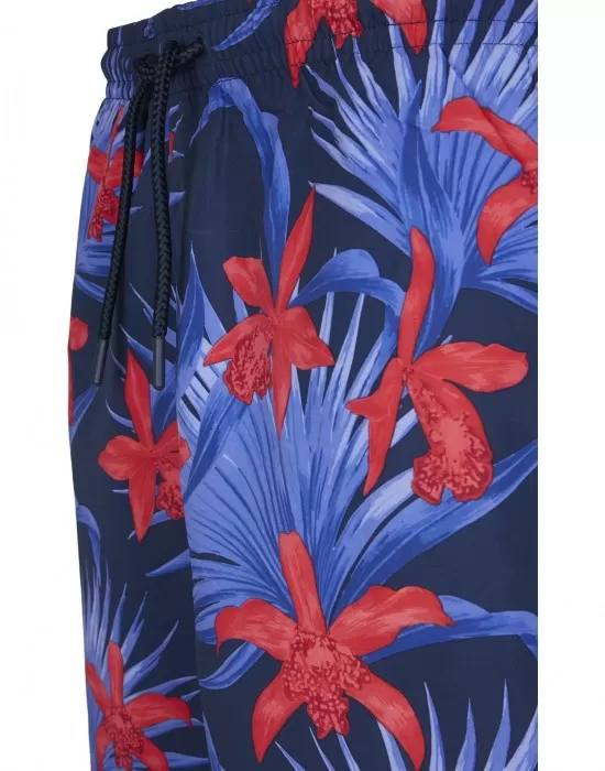 Мъжки плувни шорти Urban Classics  Pattern blue/red, Къси панталони - Hoodstyle.bg