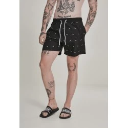 Мъжки бански в черно Urban Classics Embroidery
