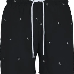 Мъжки черни бански с бели палми Urban Classics Embroidery 