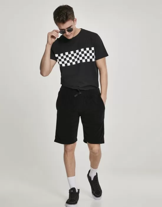 Мъжка черна тениска Urban Classics Check black/white, Тениски - Hoodstyle.bg