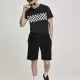 Мъжка черна тениска Urban Classics Check black/white, Тениски - Hoodstyle.bg