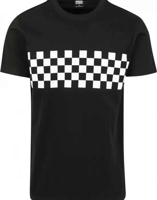 Мъжка черна тениска Urban Classics Check black/white, Тениски - Hoodstyle.bg