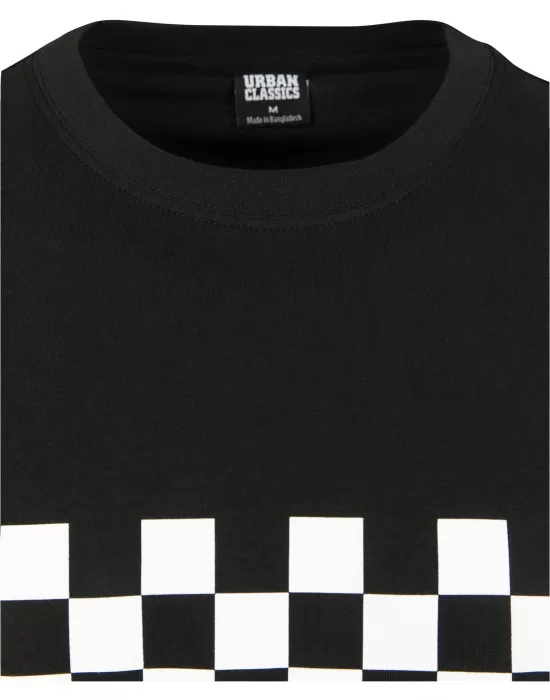Мъжка черна тениска Urban Classics Check black/white, Тениски - Hoodstyle.bg