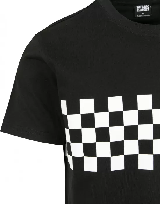 Мъжка черна тениска Urban Classics Check black/white, Тениски - Hoodstyle.bg