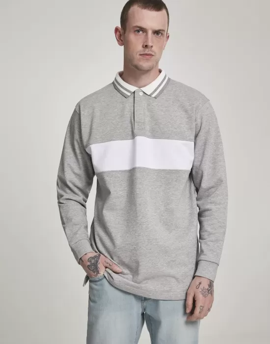 Мъжка риза в сиво Urban Classics Rugby Panel, Ризи - Hoodstyle.bg