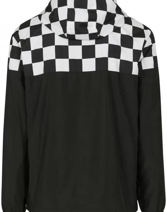 Мъжко яке в черно и бяло от Urban Classics Check Pull Over, Якета Пролет / Есен - Hoodstyle.bg