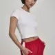 Дамска къса тениска в бял цвят Urban Classics Stretch Jersey Cropped, Тениски - Hoodstyle.bg