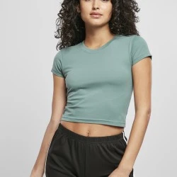 Дамска къса тениска в цвят мента Urban Classics  Stretch Jersey Cropped