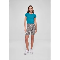 Дамска къса тениска в цвят тюркоаз Urban Classics Ladies Cropped Tee