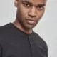 Мъжка памучна блуза с копчета Urban Classics Basic Henley в черно, Блузи - Hoodstyle.bg