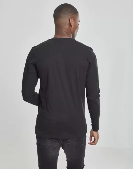 Мъжка памучна блуза с копчета Urban Classics Basic Henley в черно, Блузи - Hoodstyle.bg