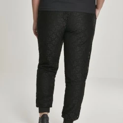 Дамски спортни панталони в черно Urban Classics Ladies Lace Jersey Jog Pants 