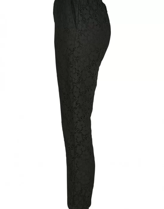 Дамски спортни панталони в черно Urban Classics Ladies Lace Jersey Jog Pants, Панталони - Hoodstyle.bg