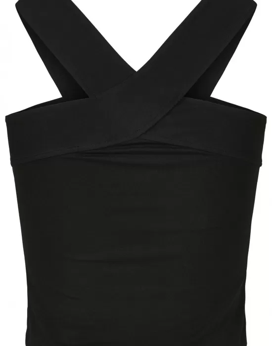 Дамски къс топ Urban Classics в черен цвят, Тениски - Hoodstyle.bg
