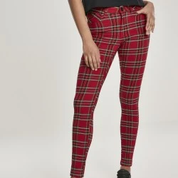 Дамски кариран панталон Urban Classics Ladies Skinny Tartan Pants 