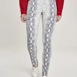 Дамски панталон в бяло Urban Classics Ladies Animal Stretch Twill Skinny Pants
