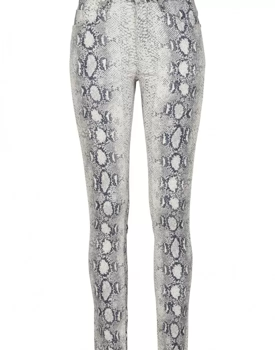 Дамски панталон в бяло Urban Classics Ladies Animal Stretch Twill Skinny Pants, Панталони - Hoodstyle.bg