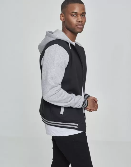 Мъжки суичър Urban Classics в сиво и черно, Суичъри с цип - Hoodstyle.bg