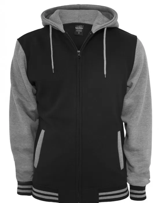 Мъжки суичър Urban Classics в сиво и черно, Суичъри с цип - Hoodstyle.bg