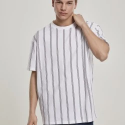 Мъжка тениска в бяло Urban Classics Heavy Oversized AOP Stripe 