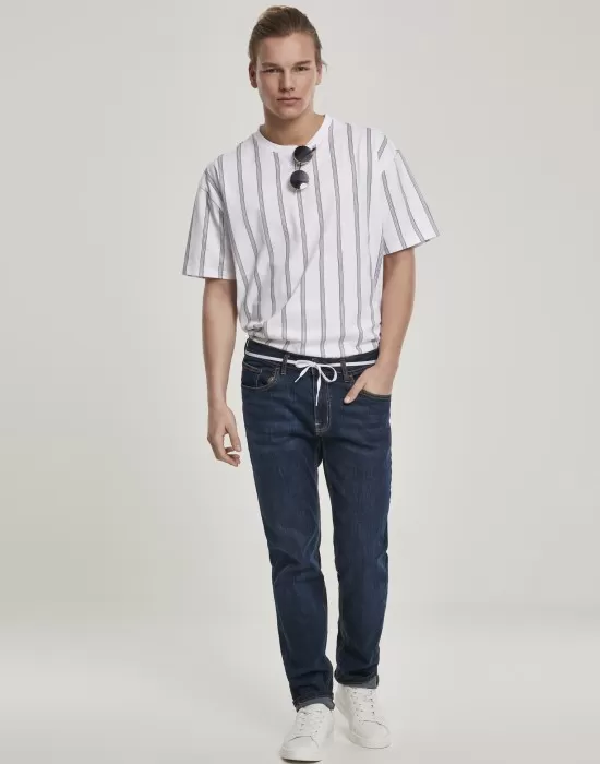 Мъжка тениска в бяло Urban Classics Heavy Oversized AOP Stripe, Тениски - Hoodstyle.bg