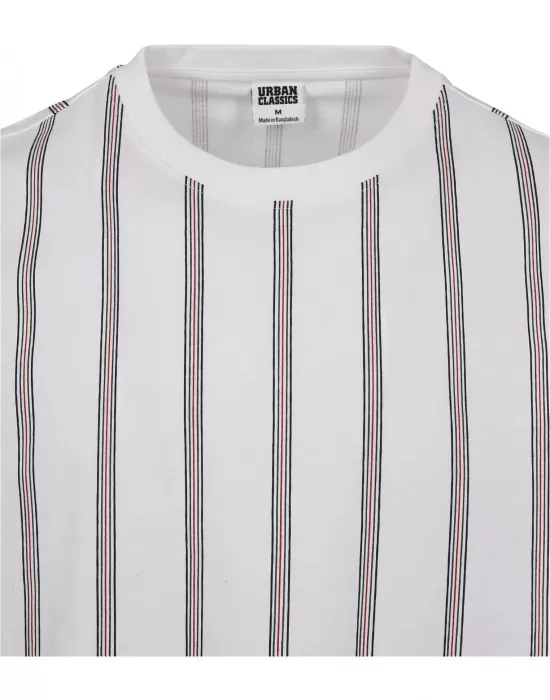 Мъжка тениска в бяло Urban Classics Heavy Oversized AOP Stripe, Тениски - Hoodstyle.bg